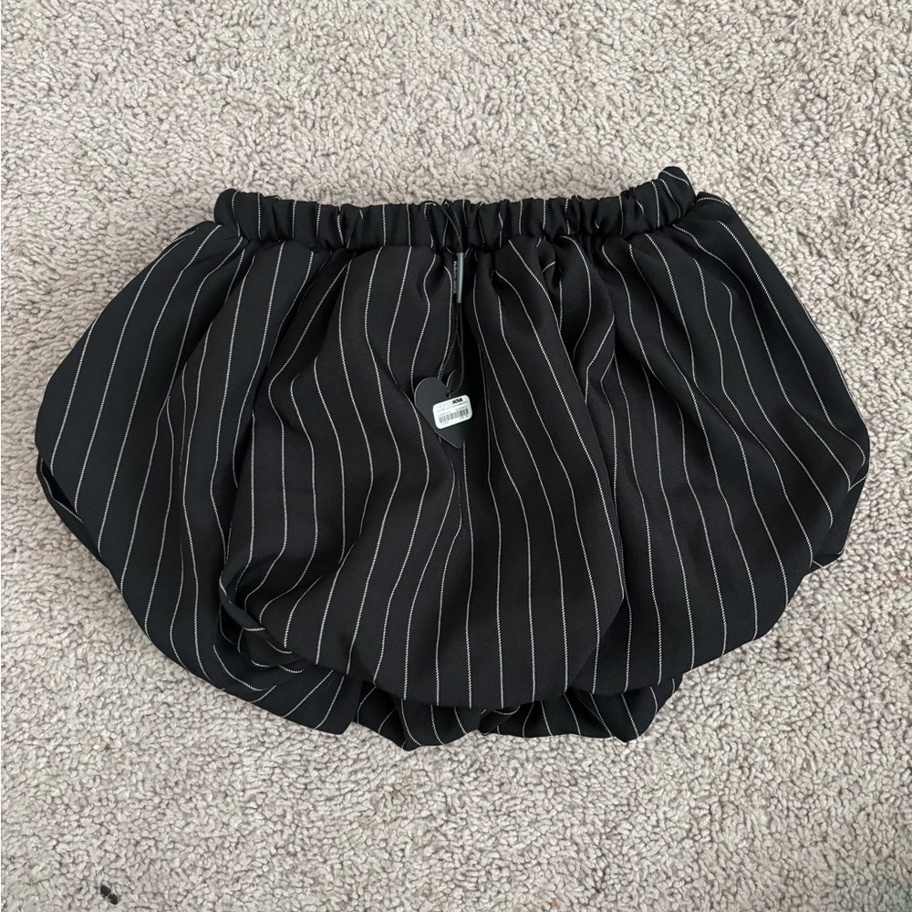 Fashion Nova Black and White Striped Skirt